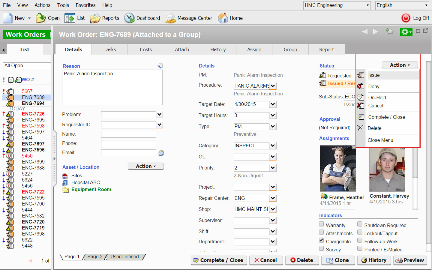 Work Order Module – Active Business Process